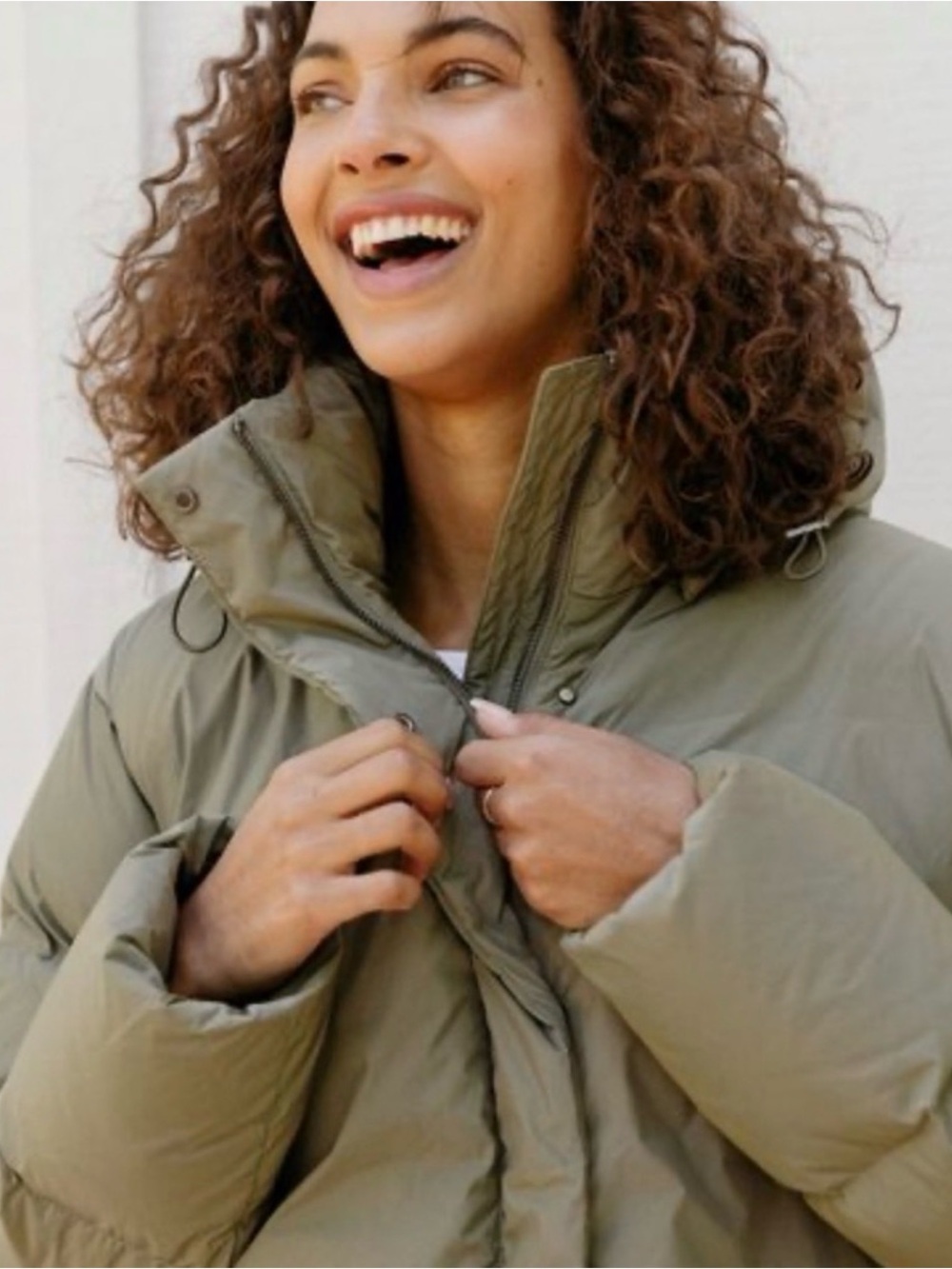Jenni Kayne Olive Green Quilted Puffer Jacket